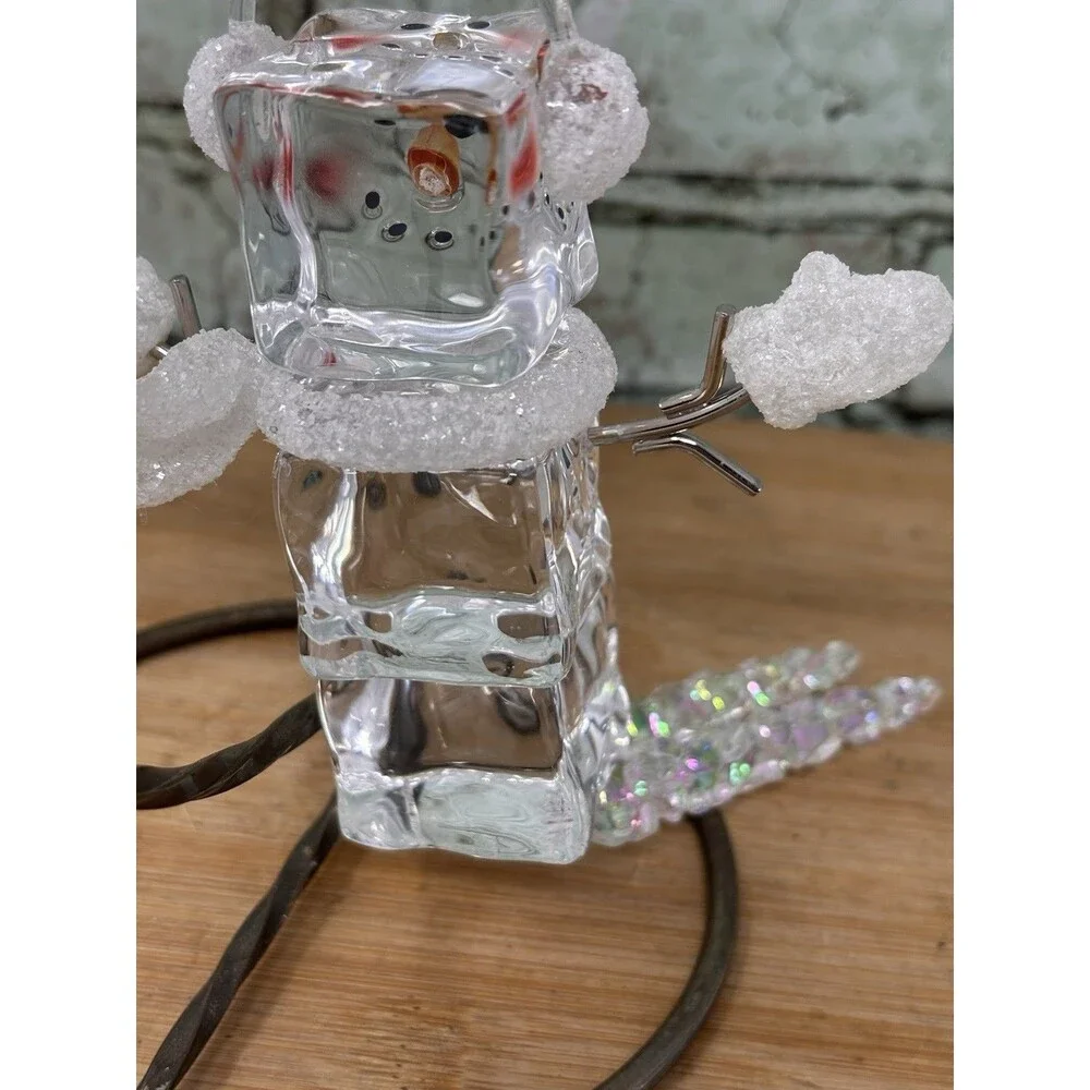 Ice Cube Snowman Acrylic Christmas Ornament Icicle Legs Midwest Of Cannon Falls